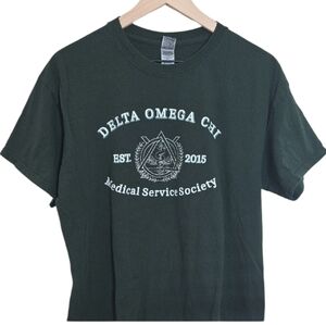 Delta Omega Chi Medical Service Society Collegiate T-Shirt Dark Green Size Large